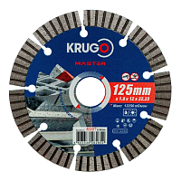 Круг алмазный по бетону "Krugo Master", 125 x 22.2 мм, турбосегментный