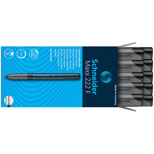 Маркер перманентный "Schneider Maxx 222 F", черный фото 6