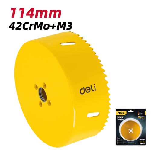 Коронка биметаллическая Deli YS EDH-SKK114-E1, 114 х 38 мм, М14 фото 3