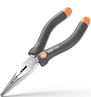 Длинногубцы Deli HS HT2106C 160 мм, Soft Touch, оранжевый