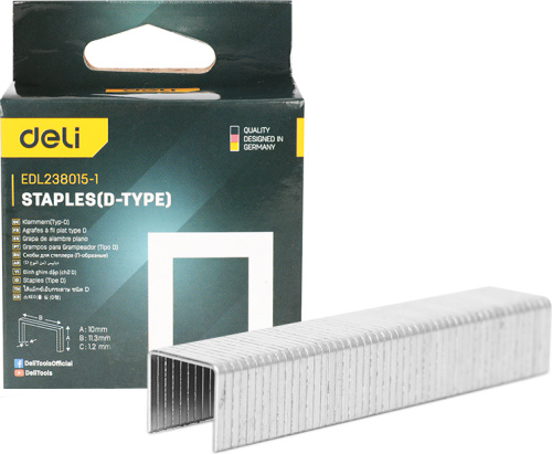 Скоба Deli YS EDL238015-1 10 мм, тип D, 1000 шт.