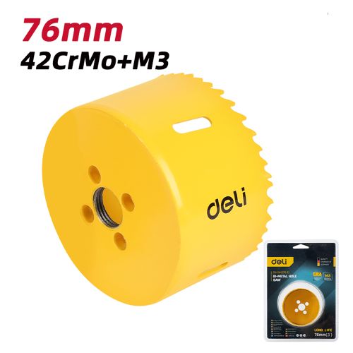 Коронка биметаллическая Deli YS EDH-SKK076-E1, 76 х 38 мм, М14 фото 4