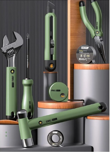 Набор ручного инструмента Deli HS EHT0008L 8 предметов, Soft Touch, зеленый фото 2