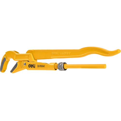 Ключ трубный Deli YS EDL105240 1", тип S, раскрытие губок 40 мм фото 3