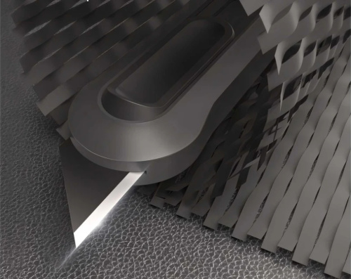 Нож строительный Deli HS HT4008C 135x30 мм, трапеция, Soft Touch, оранжевый фото 2