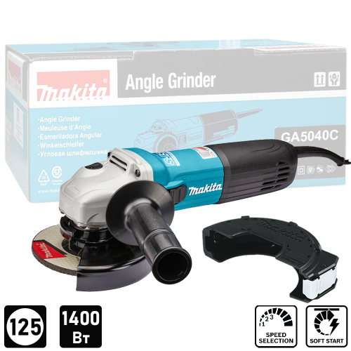 Угловая шлифмашина MAKITA GA5040C, 1400 Вт, 125 мм, SJS II Угловая шлифмашина MAKITA GA5040C, 1400 Вт, 125 мм, SJS II