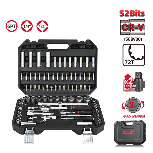 Набор инструмента 1/4", 1/2" Deli RS EDQ44094, 94 предмета фото 9