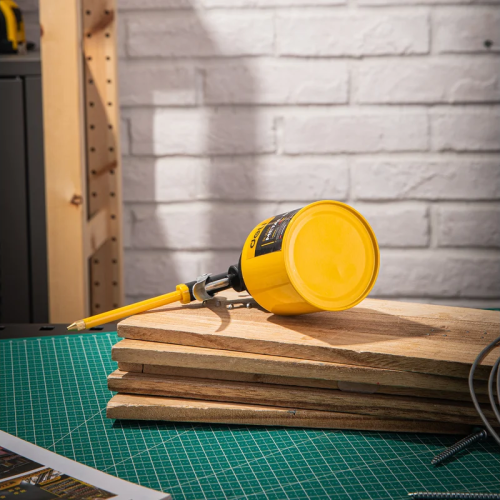 Масленка для смазки стальная Deli YS EDL2401, 180 мл, медный носик, желтая фото 5