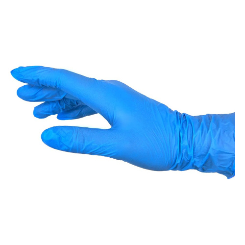 Перчатки нитриловые неопудренные "Zaubex", одноразовые, голубой фото 3