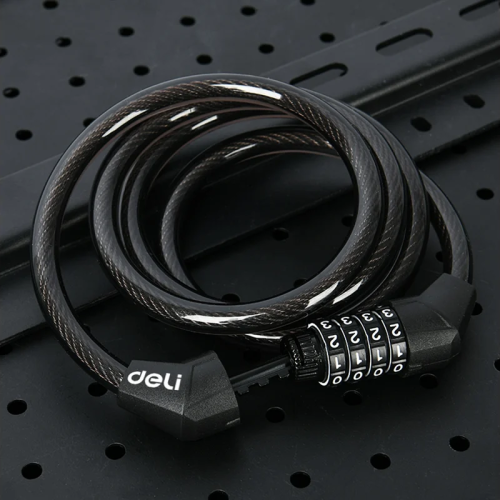 Замок тросовый велосипедный Deli YS EDL508051, 10 x 1200 мм, кодовый фото 6