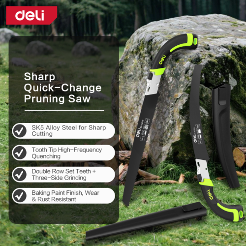 Пила садовая Deli GS EDL-YL2204, 350 мм, изогнутая, складная фото 2