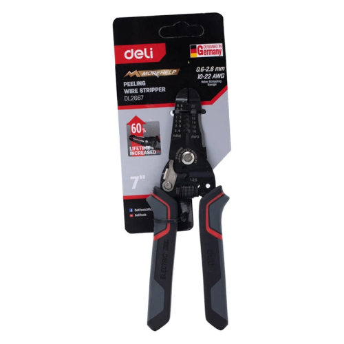 Инструмент для снятия изоляции Deli RS EDL2667, 180 мм, 0.6 - 2.6 мм фото 14