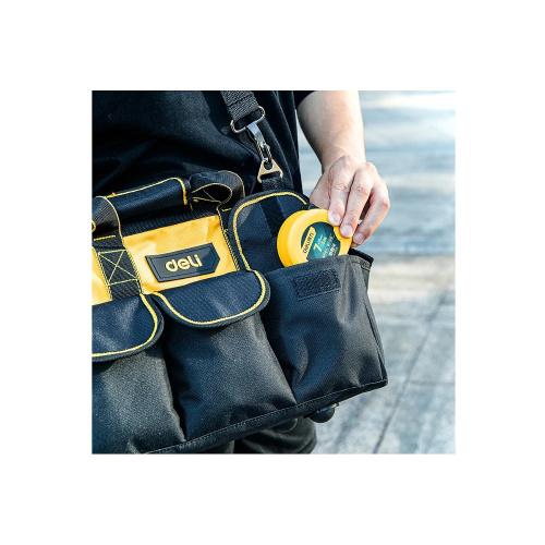 Сумка для инструментов Deli YS EDL430116, 360х180х250 мм, ткань Oxford, черный, желтый фото 11