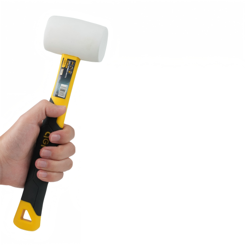 Киянка резиновая Deli YS EDL5916B, 0.45 кг, фибергласовая рукоятка, белая фото 4