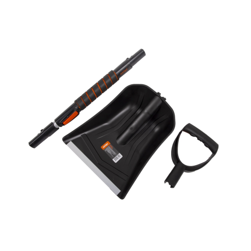 Лопата снеговая автомобильная телескопическая Amigo, 255x300, рукоятка 850-1040, черная фото 3