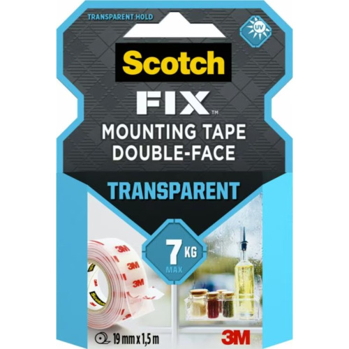 Клейкая лента монтажная прозрачная "3М Scotch", 19x1.5 мм/м Клейкая лента монтажная прозрачная "3М Scotch", 19x1.5 мм/м