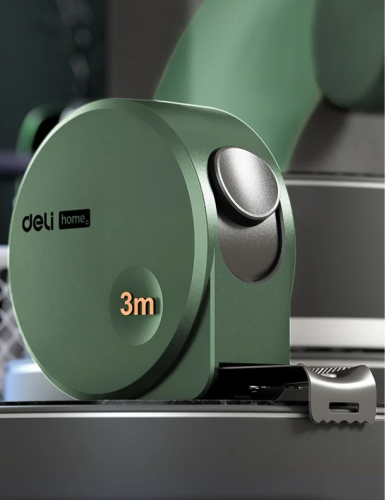 Рулетка Deli HS HT8316L 3 м/16 мм, Soft Touch, зеленый фото 2