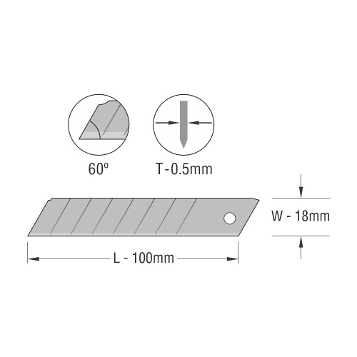 Лезвия для большого ножа "Kangaro Miles", 18 мм, 10 штук фото 10