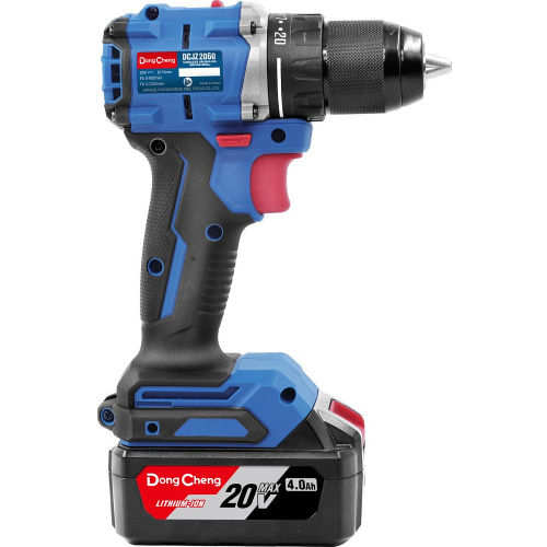 Аккумуляторная дрель-шуруповерт DongCheng DCJZ2060 (TYPE EM), 20 В, 60 Нм, 2 АКБ, 4 Ач, З/У 2 А фото 4