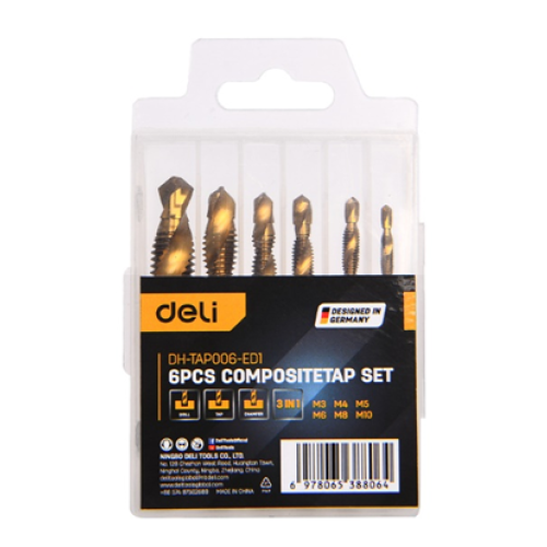 Набор сверл по металлу Deli YS EDH-TAP006-ED1, 3-10 мм, 6 шт.