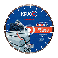 Круг алмазный по бетону "Krugo Master", 350x25,4 мм, сегментный