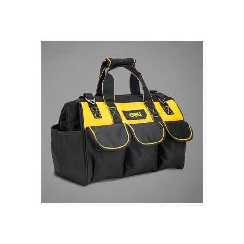Сумка для инструментов Deli YS EDL430116, 360х180х250 мм, ткань Oxford, черный, желтый фото 2
