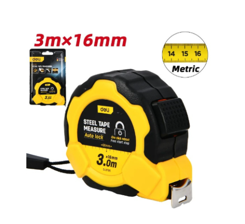 Рулетка Deli YS EDL3795 3 м/16 мм фото 2
