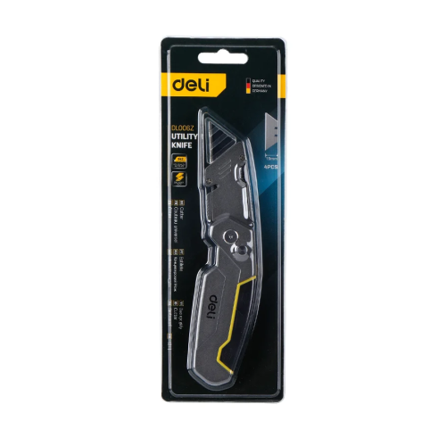 Нож строительный складной Deli YS EDL006Z, трапеция, 19 мм фото 9