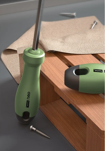 Отвертка двухсторонняя Deli HS HT1055L SL6, PH2x100 мм, Soft Touch, зеленый фото 4