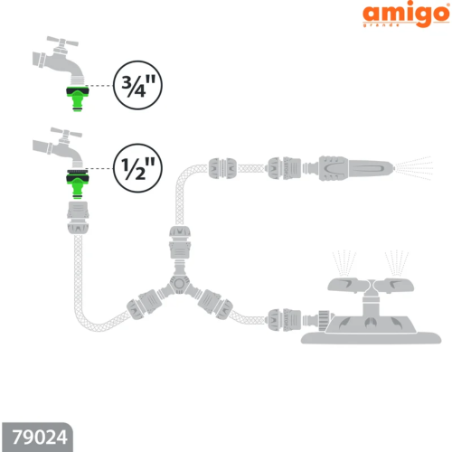 Адаптер Amigo Grande 79024, 1/2-3/4", внутренняя резьба фото 7