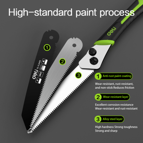 Пила садовая Deli GS EDL-YL2406, 254 мм, складная фото 5