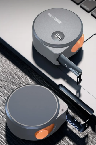 Рулетка Deli HS HT8519C 5 м/ 19 мм, Soft Touch, оранжевый фото 6