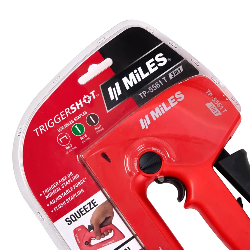 Степлер скобозабивной Miles "TP-5561T/T" TRIGGERSHOT, регулировка силы удара фото 3
