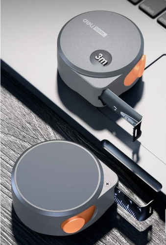 Рулетка Deli HS HT8316C 3м /16 мм, Soft Touch, оранжевый фото 5