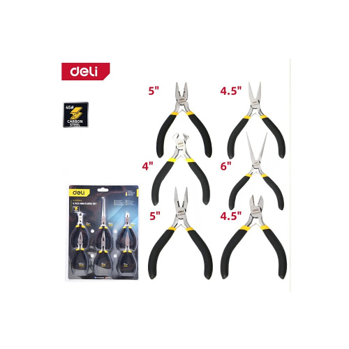 Набор мини-плоскогубцев Deli YS EDL103205-6, 6 шт фото 2 Набор мини-плоскогубцев Deli YS EDL103205-6, 6 шт фото 2