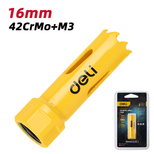 Коронка биметаллическая Deli YS EDH-SKK016-E1, 16 х 38 мм, М14 фото 4