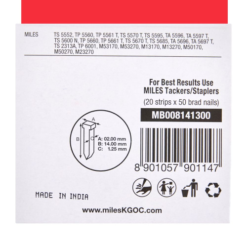 Скоба (гвоздь) Miles NO.8-14ММ, 1000 шт. фото 3 Скоба (гвоздь) Miles NO.8-14ММ, 1000 шт. фото 3