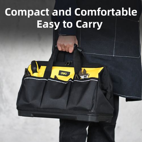 Сумка для инструментов Deli YS EDL586121, 450x260x300 мм, 13 карманов, ткань Oxford, пластиковое дно фото 5