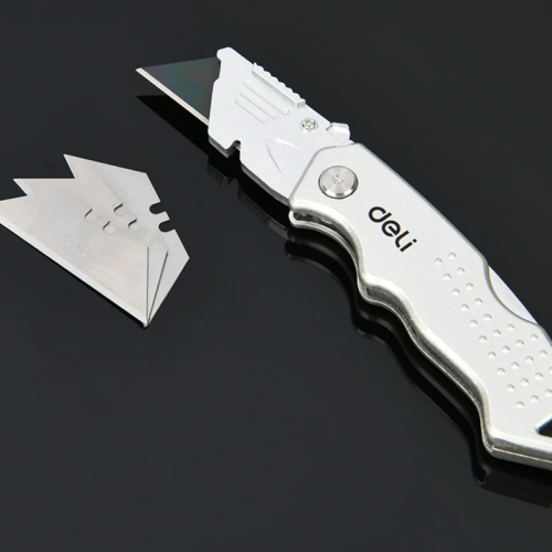 Нож строительный складной Deli YS EDL008Z, трапеция, 19 мм  фото 3