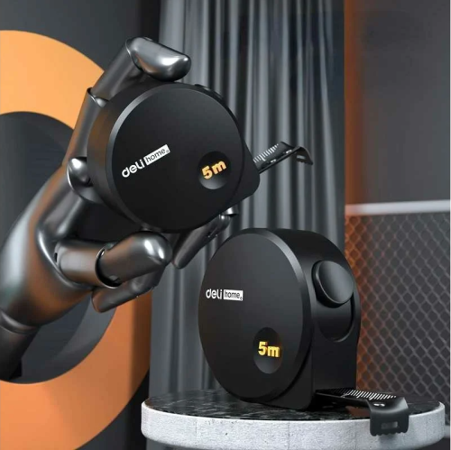 Рулетка Deli HS EHT8519 5 м/19 мм, Soft Touch, черный фото 3