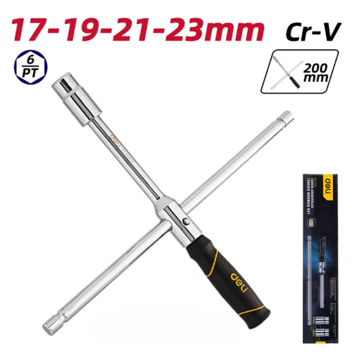 Ключ балонный крестообразный Deli YS EDL4416K, 17/19+21/23 мм, противоскользящая ручка фото 6