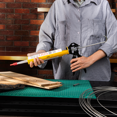 Пистолет для герметика Deli YS EDL2370A, полузакрытый, 250 мм фото 6