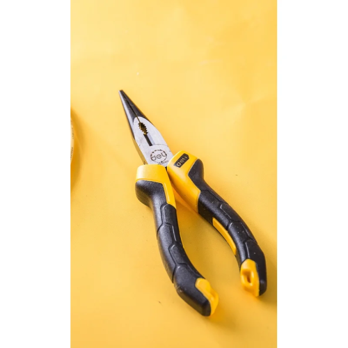 Длинногубцы Deli YS EDL2106Z, 160 мм, 2-х компонентные рукоятки фото 2