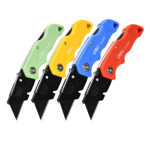 Нож строительный складной Deli YS EDL006K-4, 19 мм, трапеция, 4 шт.