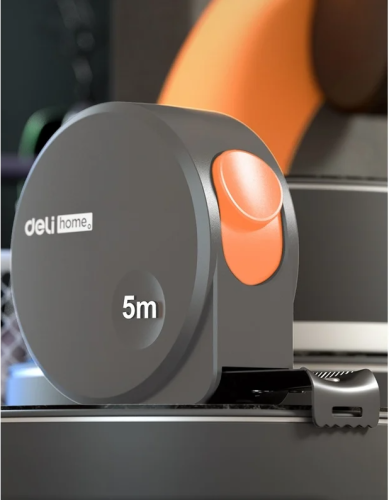 Рулетка Deli HS HT8519C 5 м/ 19 мм, Soft Touch, оранжевый фото 2