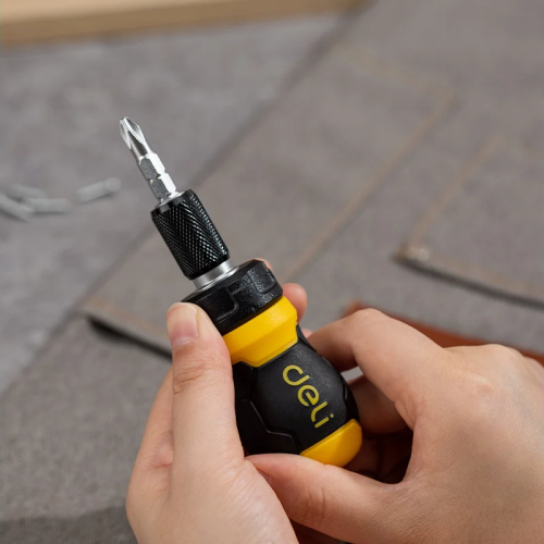 Двухсторонняя отвертка Deli YS EDL626010, с трещоткой, PH2+SL6 фото 5