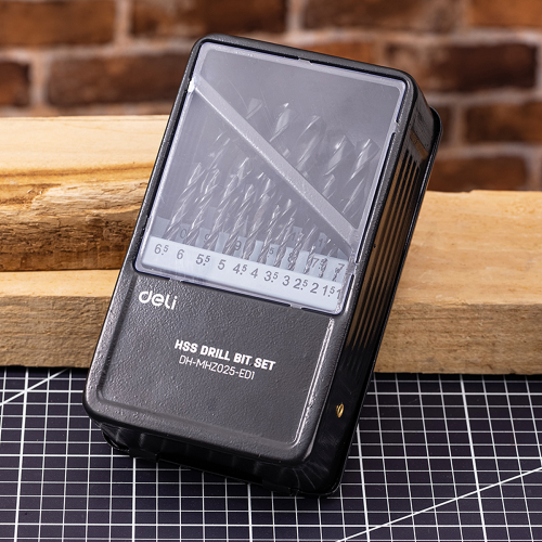 Набор сверел по металлу Deli RS EDH-MHZ025-ED1, 1-13 мм, DIN 338, 25 шт. фото 4