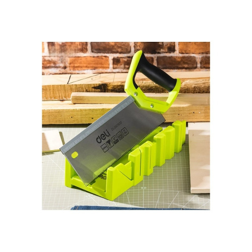 Стусло с ножовкой Deli GS EDL580900, 22.5°/45°/90°, 13 TPI, 300 мм, черный, зеленый фото 16 Стусло с ножовкой Deli GS EDL580900, 22.5°/45°/90°, 13 TPI, 300 мм, черный, зеленый фото 16