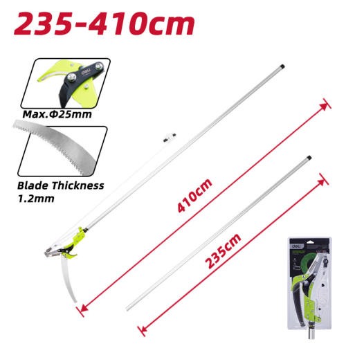 Высоторез-сучкорез штанговый Deli GS EDL580512, 235-410 см, телескопическая рукоятка фото 2