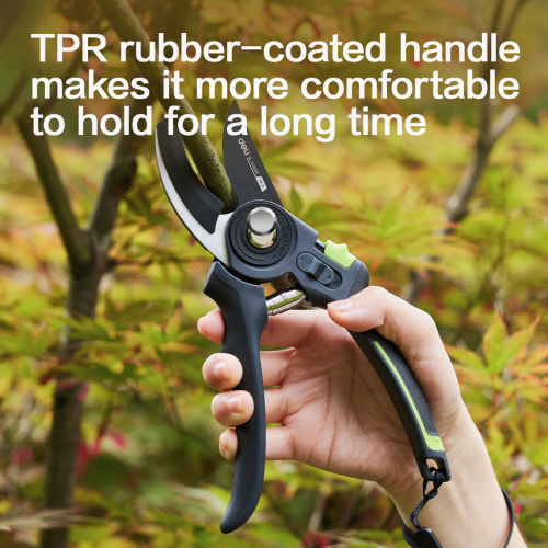 Секатор садовый Deli GS EDL-YL0005, 216 мм, SK5, контактный, черный фото 9